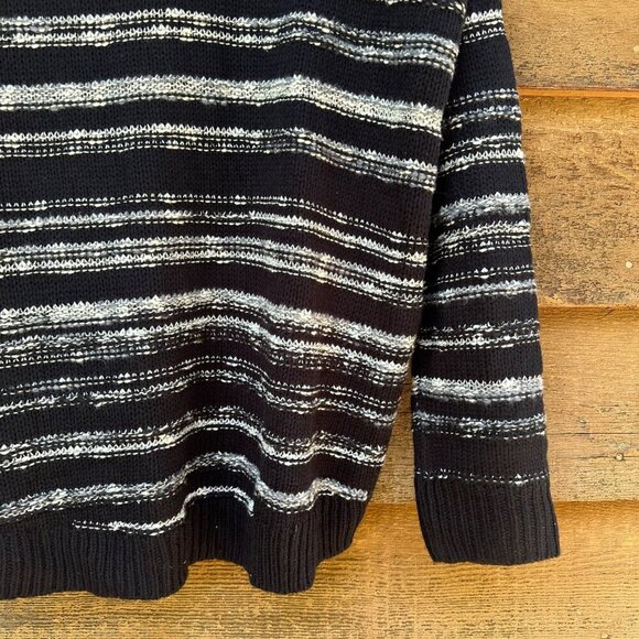 Calvin Klein Jeans Black Striped Knit Pullover Sweater Size XL - Picture 9 of 9